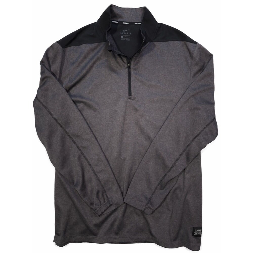 Nike Golf Dri-FIT 1/4 Zip Pullover XL Black Gray Performance Athletic Top